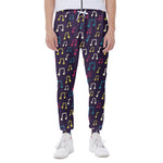 Cute Music Notes Pattern Print Scuba Joggers