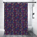 Cute Music Notes Pattern Print Shower Curtain
