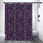 Cute Music Notes Pattern Print Shower Curtain