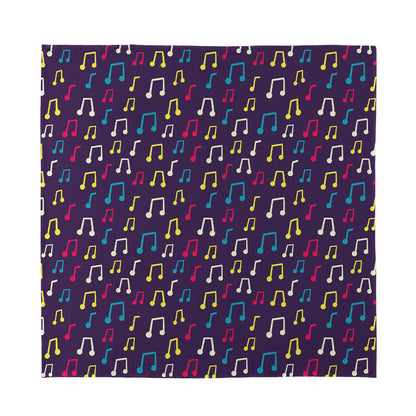 Cute Music Notes Pattern Print Silk Bandana