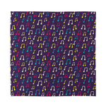 Cute Music Notes Pattern Print Silk Bandana