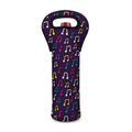 Cute Music Notes Pattern Print Single Neoprene Wine Tote