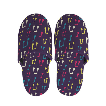 Cute Music Notes Pattern Print Slippers