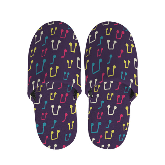 Cute Music Notes Pattern Print Slippers