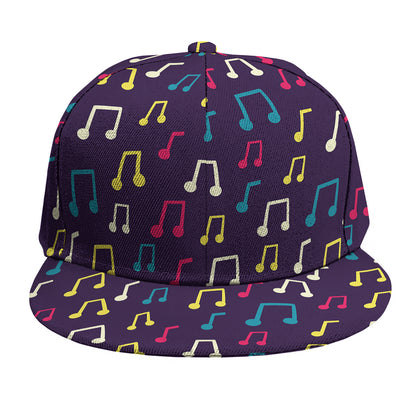 Cute Music Notes Pattern Print Snapback Cap