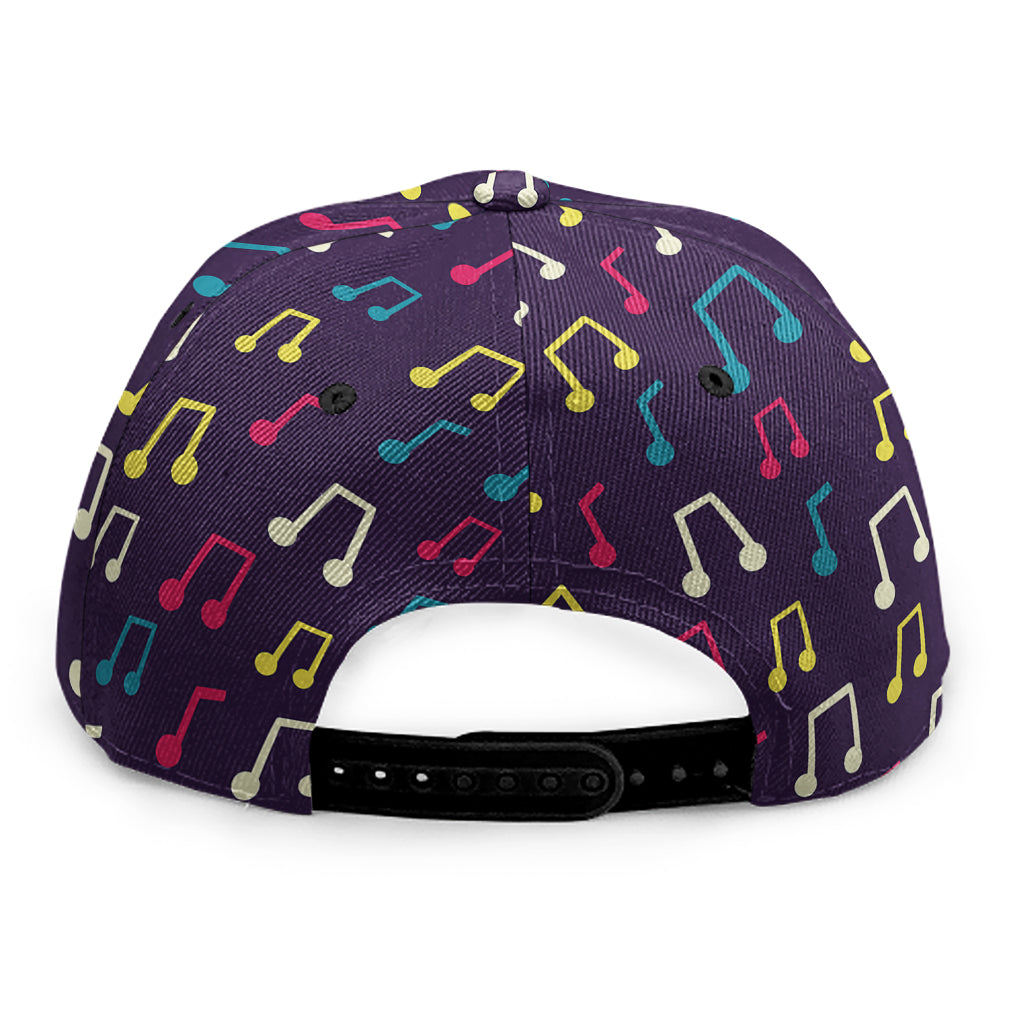 Cute Music Notes Pattern Print Snapback Cap