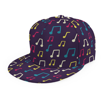 Cute Music Notes Pattern Print Snapback Cap