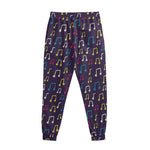 Cute Music Notes Pattern Print Sweatpants