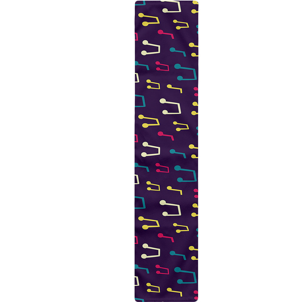 Cute Music Notes Pattern Print Table Runner