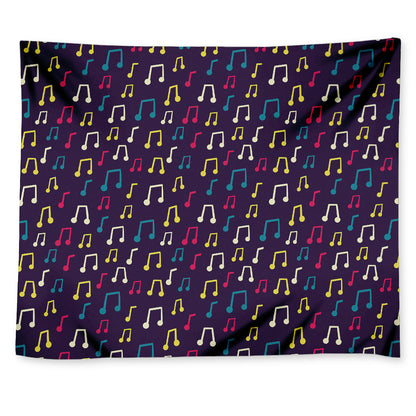 Cute Music Notes Pattern Print Tapestry