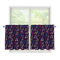 Cute Music Notes Pattern Print Tier Curtains
