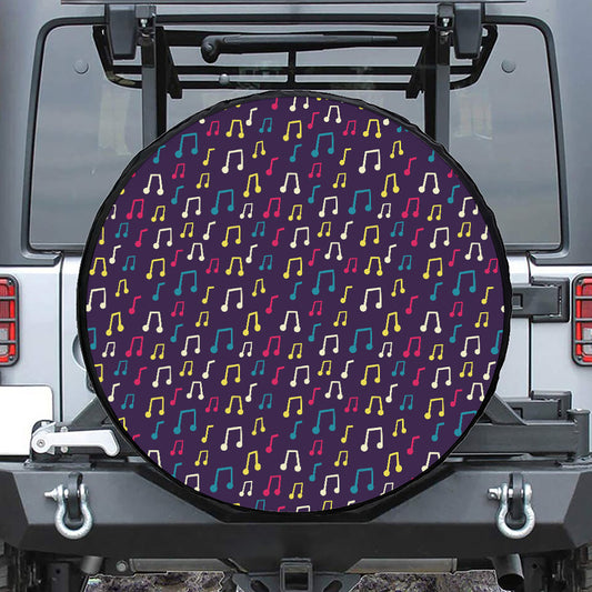 Cute Music Notes Pattern Print Tire Cover