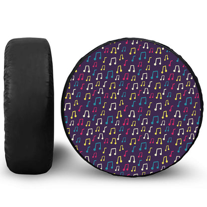 Cute Music Notes Pattern Print Tire Cover
