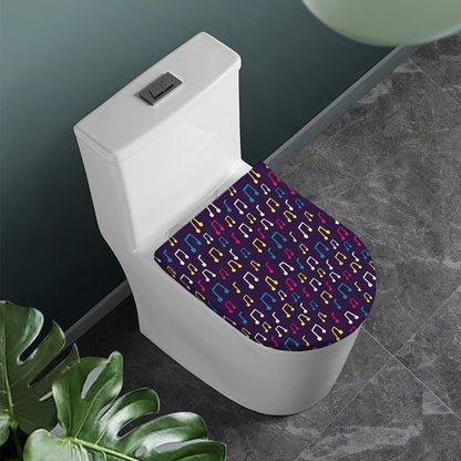 Cute Music Notes Pattern Print Toilet Lid Cover