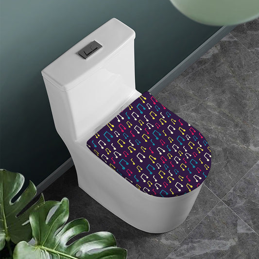 Cute Music Notes Pattern Print Toilet Lid Cover