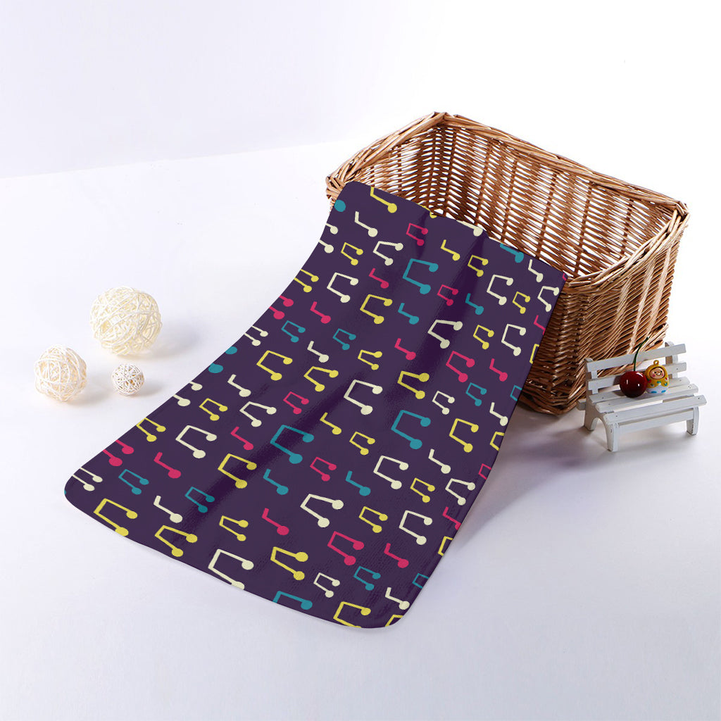 Cute Music Notes Pattern Print Towel