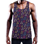 Cute Music Notes Pattern Print Training Tank Top