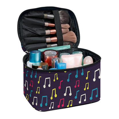 Cute Music Notes Pattern Print Travel Makeup Bag