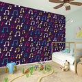 Cute Music Notes Pattern Print Wall Sticker