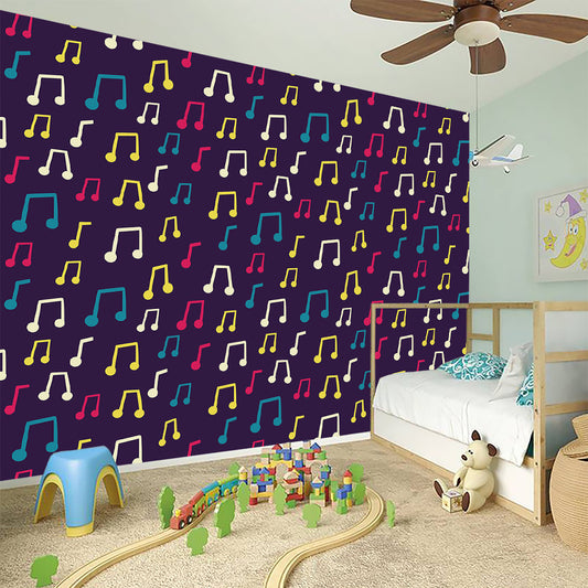 Cute Music Notes Pattern Print Wall Sticker