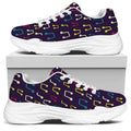 Cute Music Notes Pattern Print White Chunky Shoes