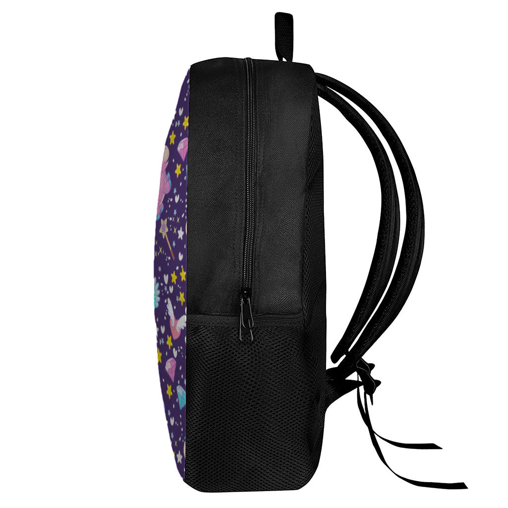 Cute Night Star Unicorn Pattern Print 17 Inch Backpack