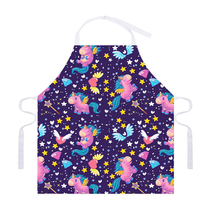 Cute Night Star Unicorn Pattern Print Adjustable Apron