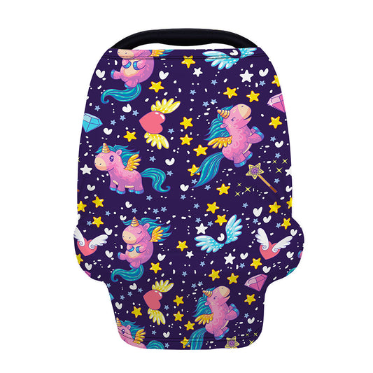 Cute Night Star Unicorn Pattern Print Baby Seat Cover
