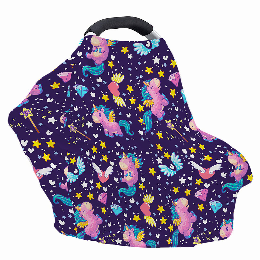 Cute Night Star Unicorn Pattern Print Baby Seat Cover