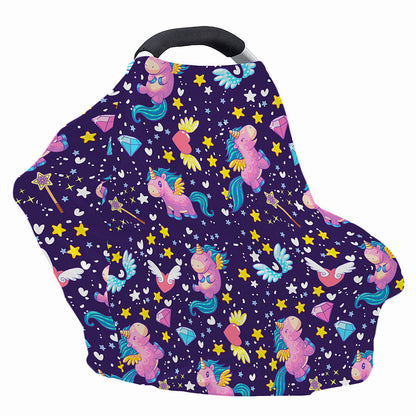 Cute Night Star Unicorn Pattern Print Baby Seat Cover