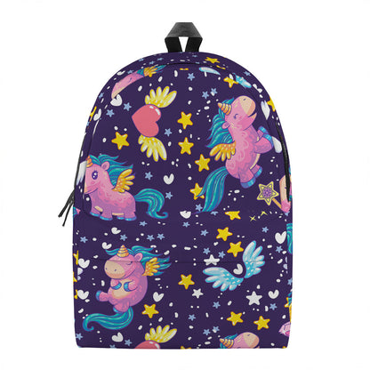 Cute Night Star Unicorn Pattern Print Backpack