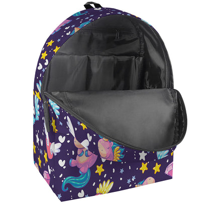 Cute Night Star Unicorn Pattern Print Backpack