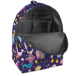 Cute Night Star Unicorn Pattern Print Backpack