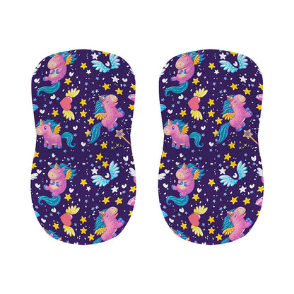 Cute Night Star Unicorn Pattern Print Bar Stool Covers