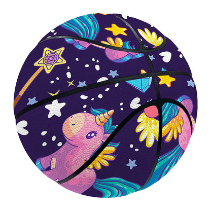 Cute Night Star Unicorn Pattern Print Basketball