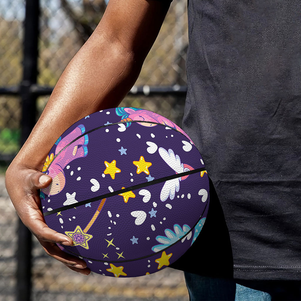 Cute Night Star Unicorn Pattern Print Basketball