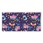 Cute Night Star Unicorn Pattern Print Beach Towel