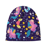 Cute Night Star Unicorn Pattern Print Beanie