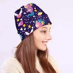 Cute Night Star Unicorn Pattern Print Beanie