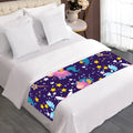Cute Night Star Unicorn Pattern Print Bed Runner