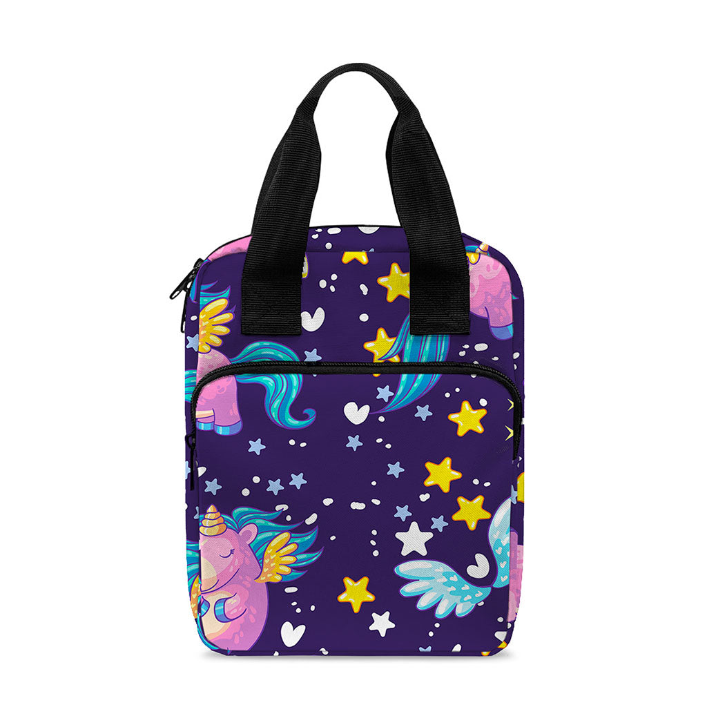 Cute Night Star Unicorn Pattern Print Bible Tote Bag