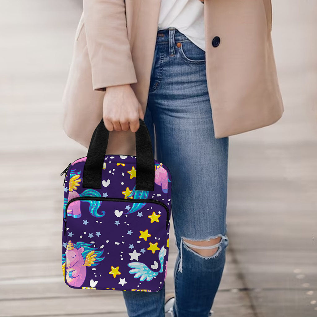 Cute Night Star Unicorn Pattern Print Bible Tote Bag
