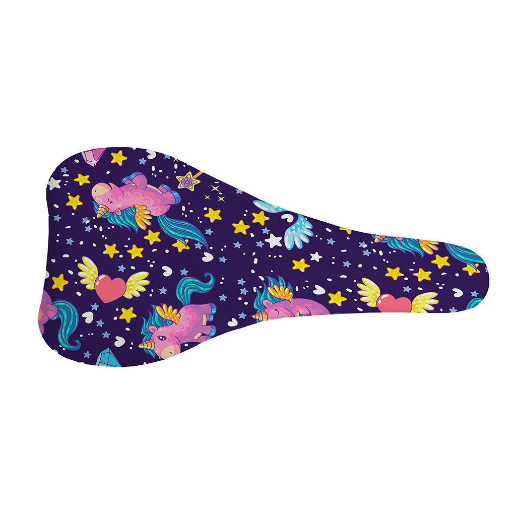Cute Night Star Unicorn Pattern Print Bicycle Seat Cover