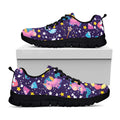 Cute Night Star Unicorn Pattern Print Black Running Shoes