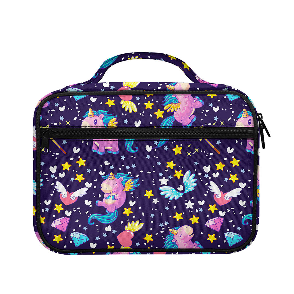 Cute Night Star Unicorn Pattern Print Briefcase Bible Bag