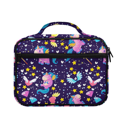 Cute Night Star Unicorn Pattern Print Briefcase Bible Bag
