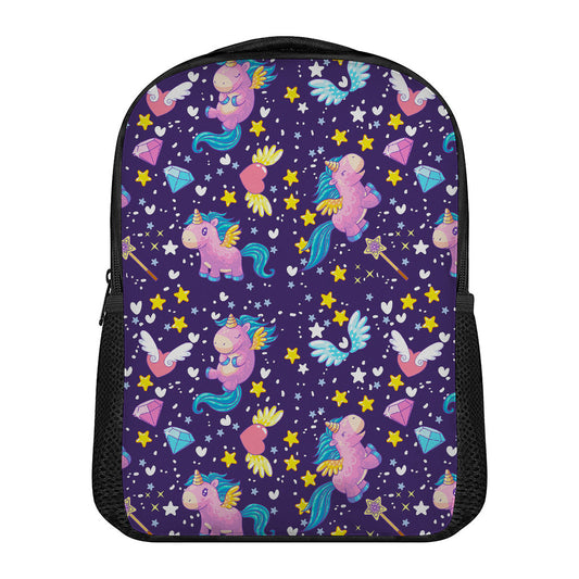 Cute Night Star Unicorn Pattern Print Casual Backpack