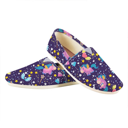 Cute Night Star Unicorn Pattern Print Casual Shoes