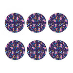 Cute Night Star Unicorn Pattern Print Coaster Set