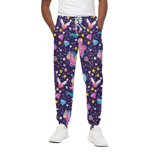 Cute Night Star Unicorn Pattern Print Cotton Pants